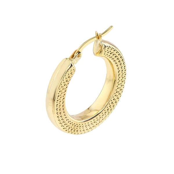 Side Dotted Design Round Hoop Earrings