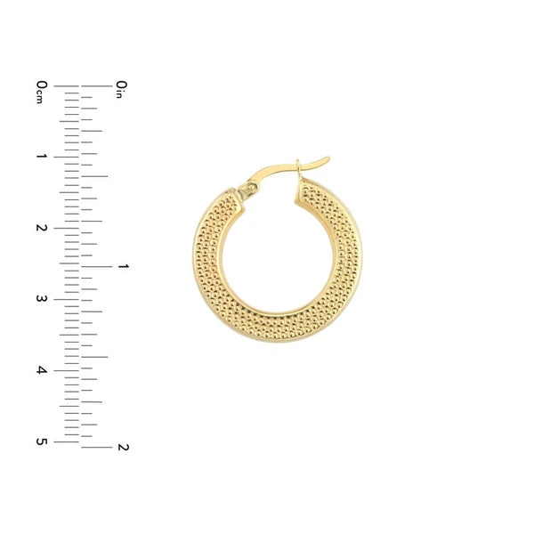 Side Dotted Design Round Hoop Earrings
