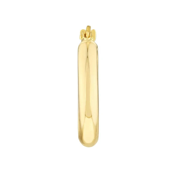 Off Round Polished Hoop Earrings