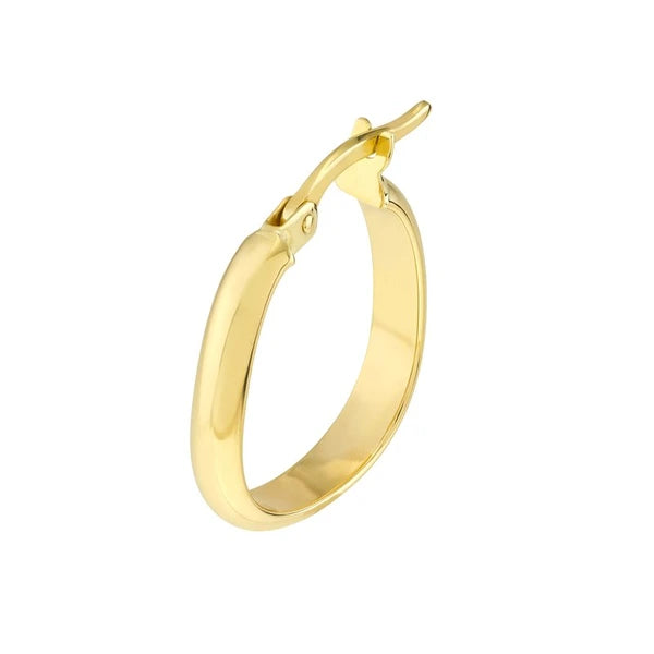 Off Round Polished Hoop Earrings