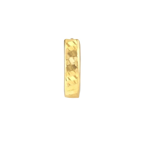 10mm DC Pattern Round Hoop Earring