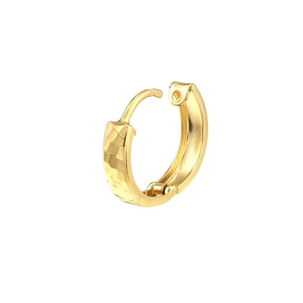 10mm DC Pattern Round Hoop Earring