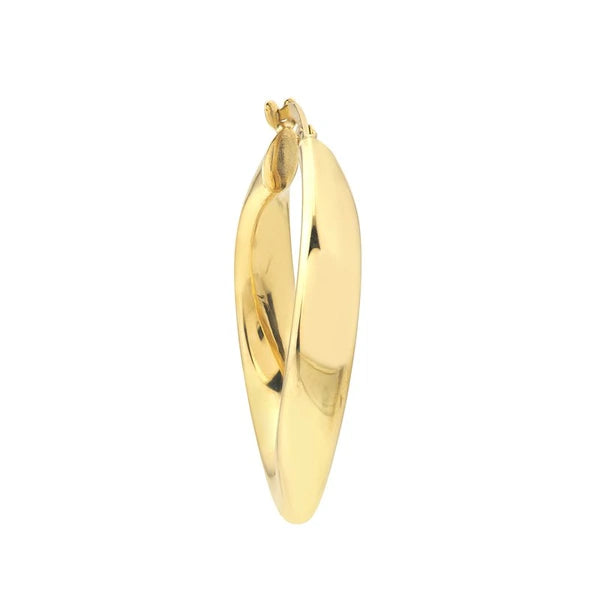 20mm Round Waved Polished Hoops