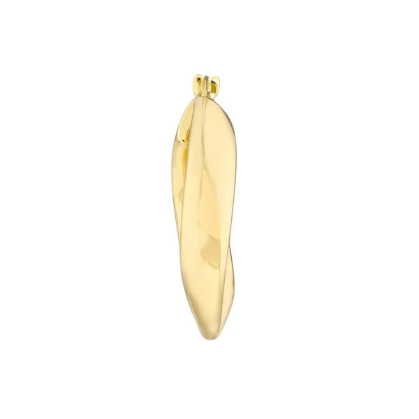 15mm Round Waved Polished Hoops