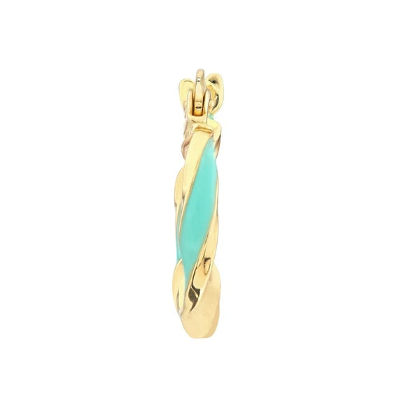 Medium Turquoise EN/Amel Round Twist Hoops
