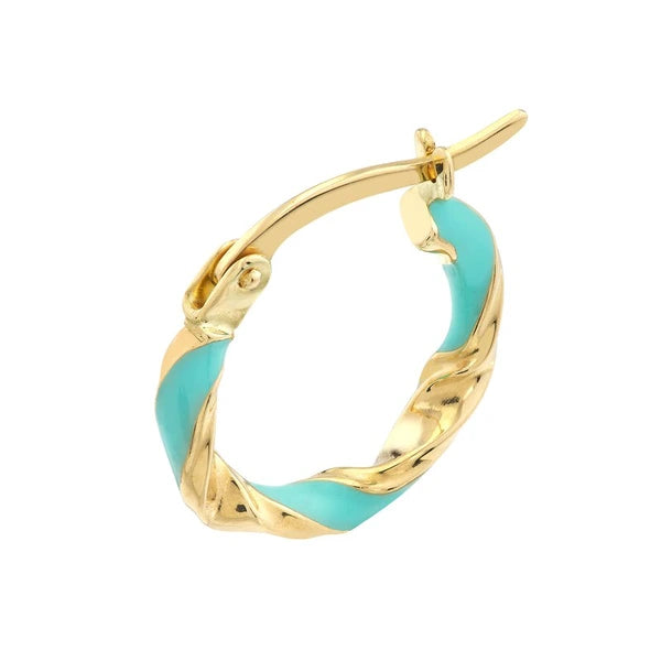 Medium Turquoise EN/Amel Round Twist Hoops