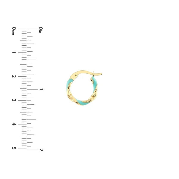 Medium Turquoise EN/Amel Round Twist Hoops