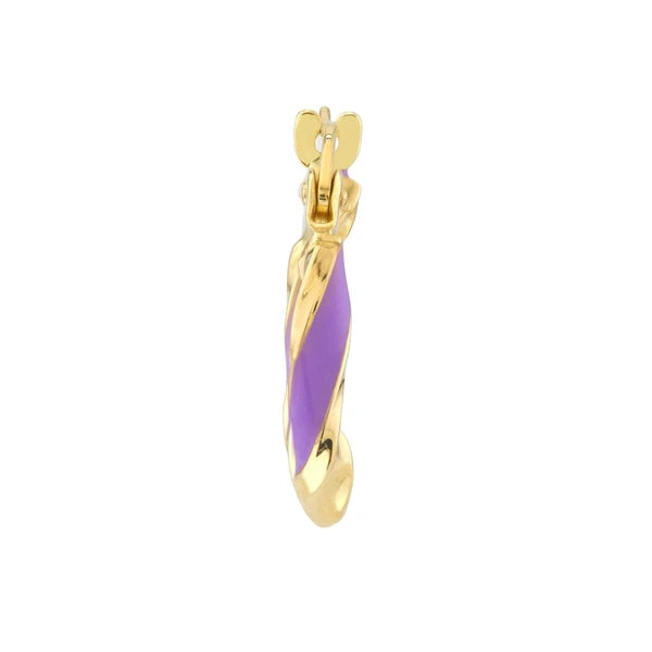 Medium Lilac EN/Amel Round Twist Hoops