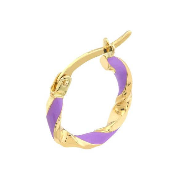 Medium Lilac EN/Amel Round Twist Hoops
