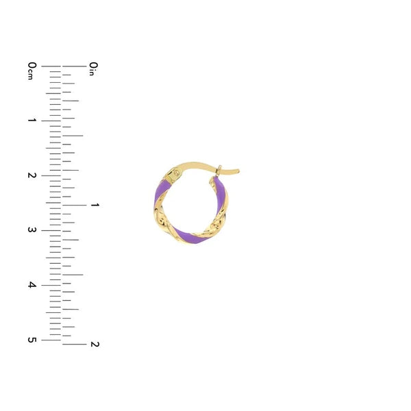Medium Lilac EN/Amel Round Twist Hoops