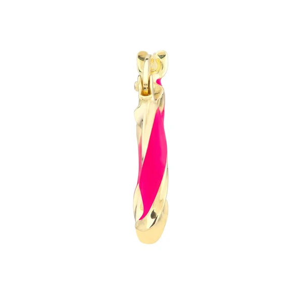 Medium Neon Pink EN/Amel Round Twist Hoops