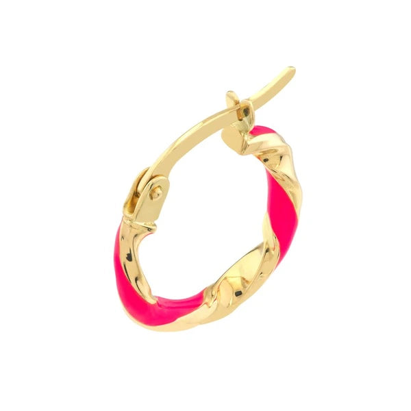 Medium Neon Pink EN/Amel Round Twist Hoops