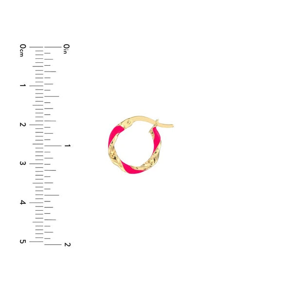 Medium Neon Pink EN/Amel Round Twist Hoops
