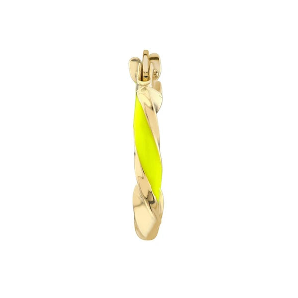 Medium Neon Yellow EN/Amel Round Twist Hoops