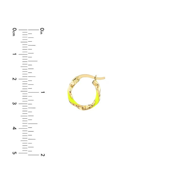 Medium Neon Yellow EN/Amel Round Twist Hoops