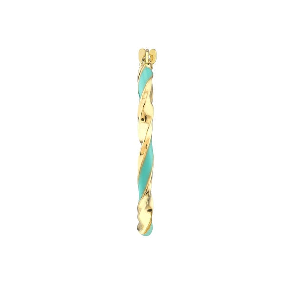 Large Turquoise EN/Amel Round Twist Hoops