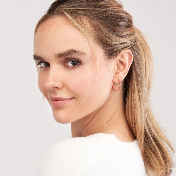 Large Neon Pink EN/Amel Round Twist Hoops