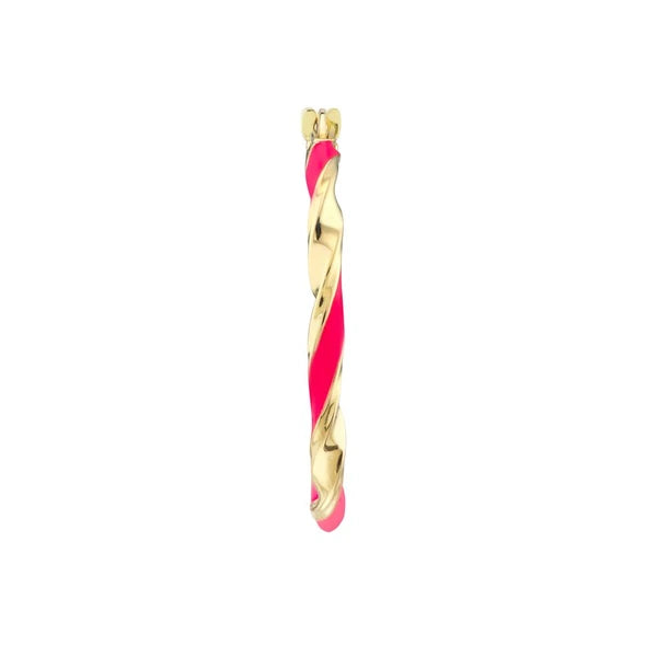 Large Neon Pink EN/Amel Round Twist Hoops
