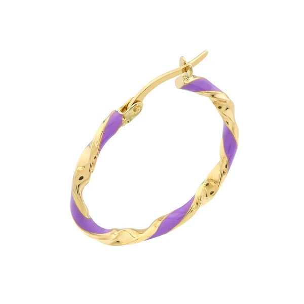 Large Lilac EN/Amel Round Twist Hoops