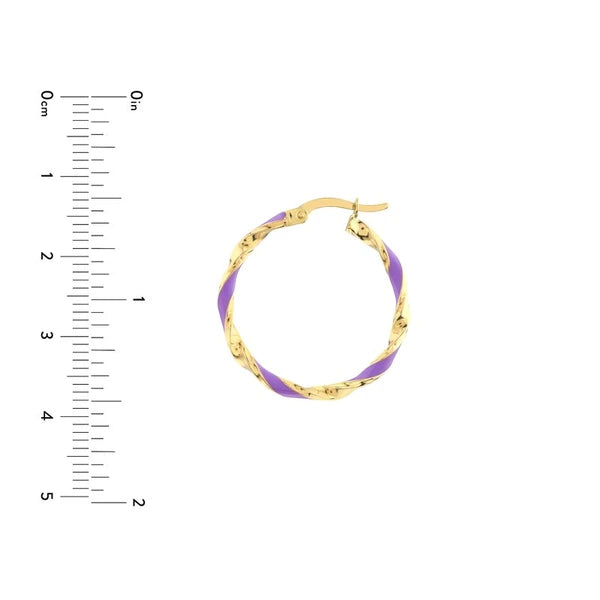 Large Lilac EN/Amel Round Twist Hoops