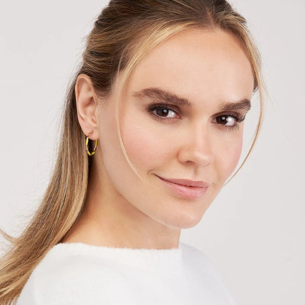 Large Neon Yellow EN/Amel Round Twist Hoops