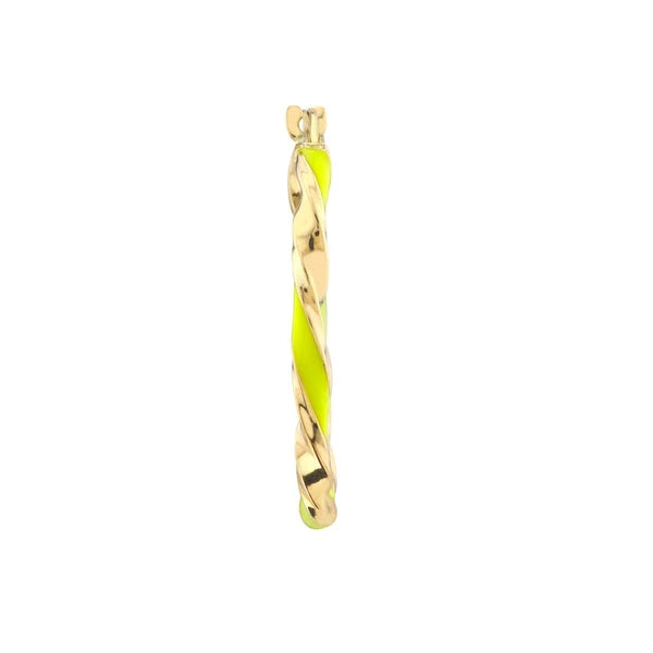 Large Neon Yellow EN/Amel Round Twist Hoops