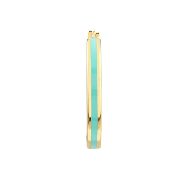 Large Turquoise EN/Amel Round Hoops