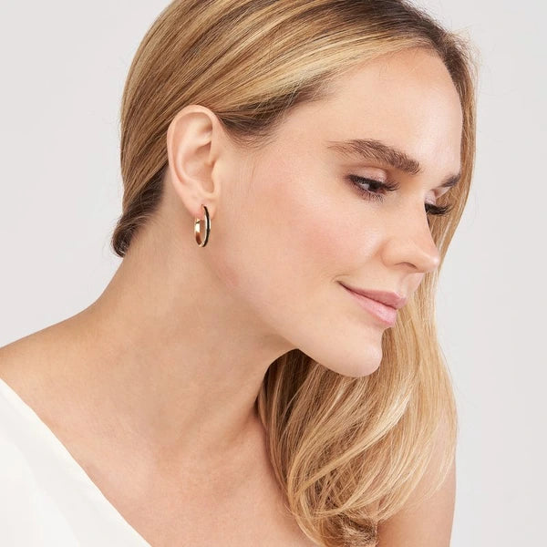 Large Black EN/Amel Round Hoops