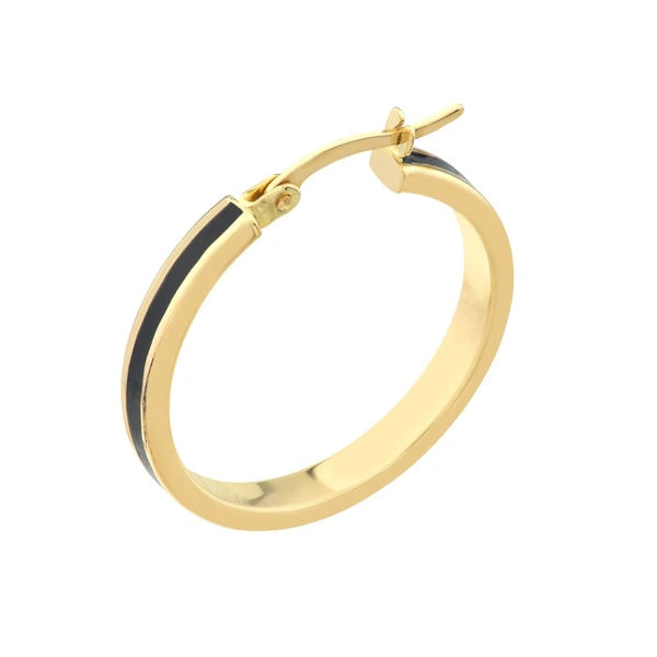 Large Black EN/Amel Round Hoops