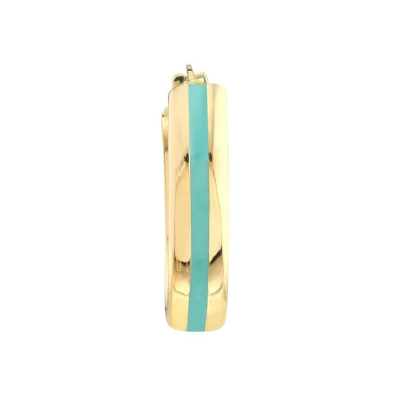 Medium Turquoise EN/Amel Round Hoops