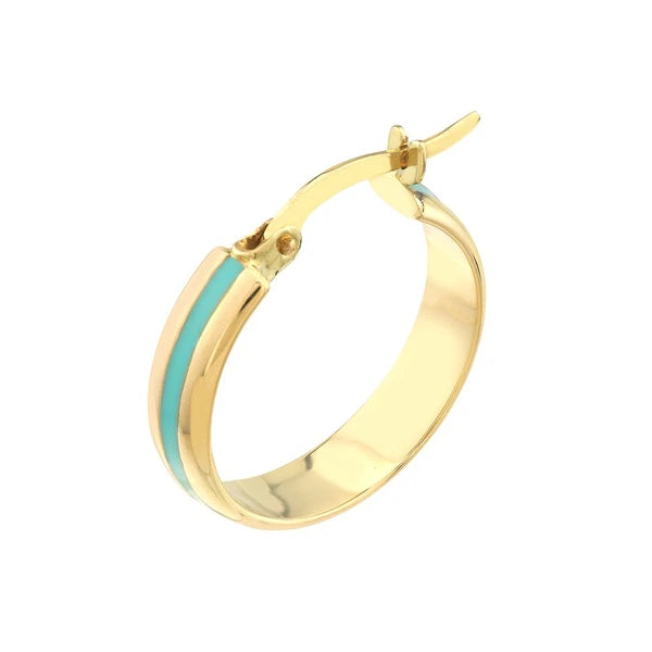 Medium Turquoise EN/Amel Round Hoops