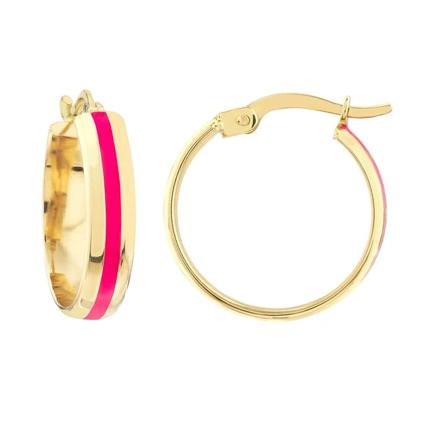 Medium Neon Pink EN/Amel Round Hoops