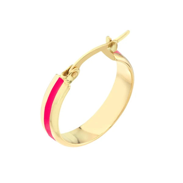 Medium Neon Pink EN/Amel Round Hoops