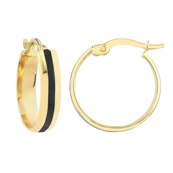 Medium Black EN/Amel Round Hoops