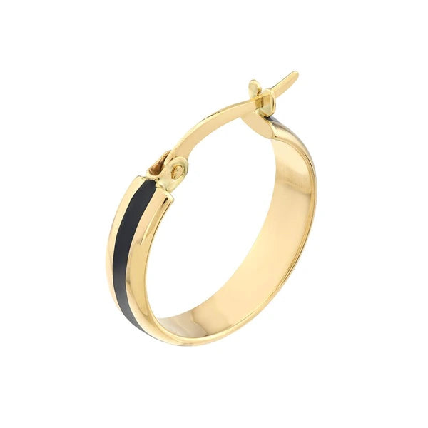 Medium Black EN/Amel Round Hoops