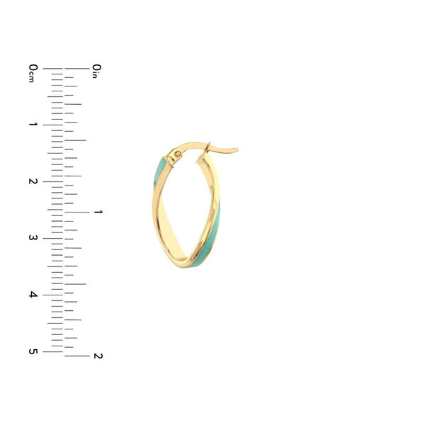 Turquoise EN/Amel Oval Twist Hoops