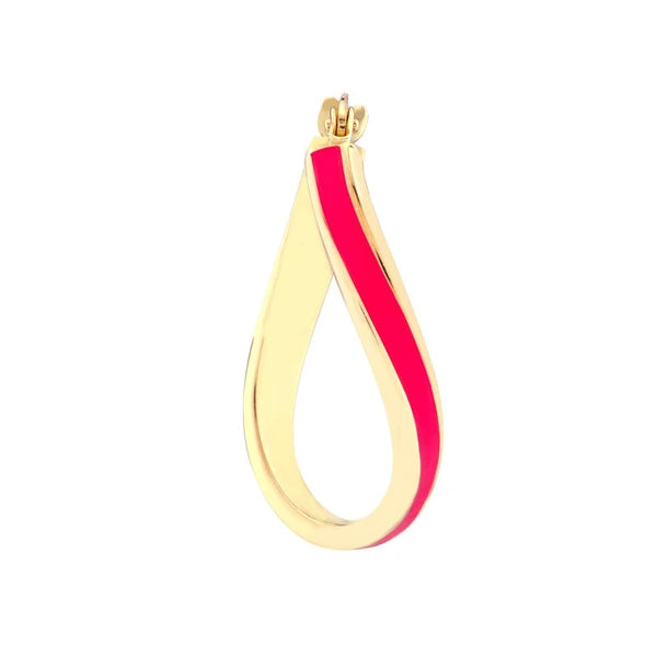 Neon Pink EN/Amel Oval Twist Hoops