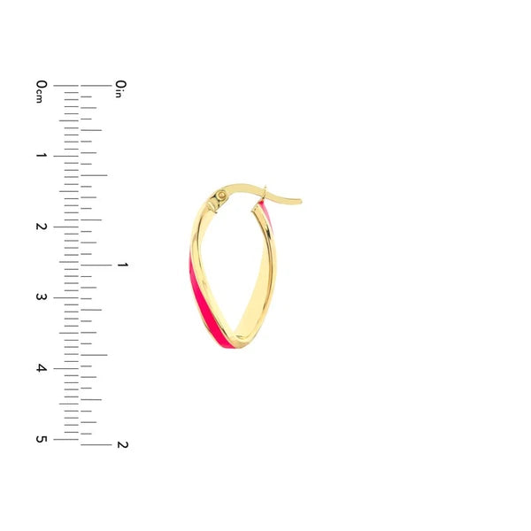 Neon Pink EN/Amel Oval Twist Hoops