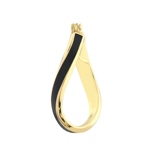 Black EN/Amel Oval Twist Hoops