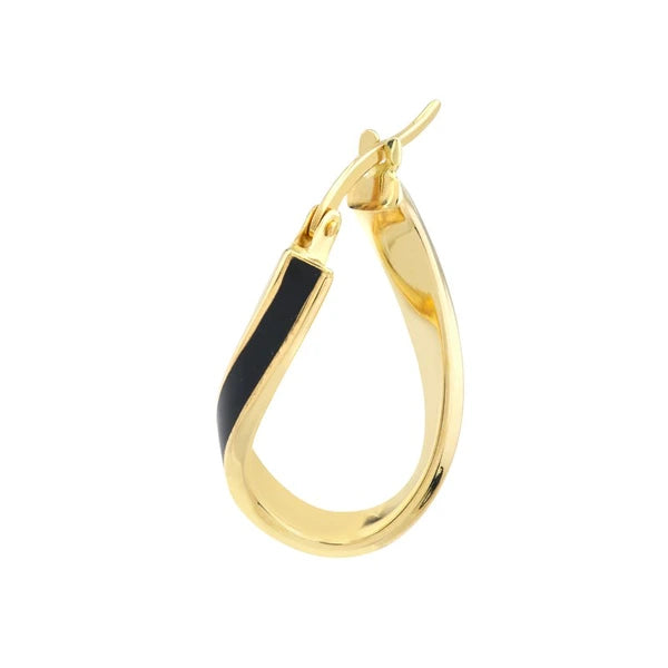 Black EN/Amel Oval Twist Hoops