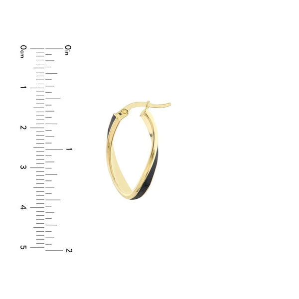 Black EN/Amel Oval Twist Hoops