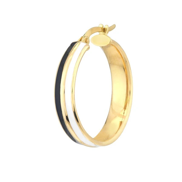 Black/White EN/Amel Round Hoops