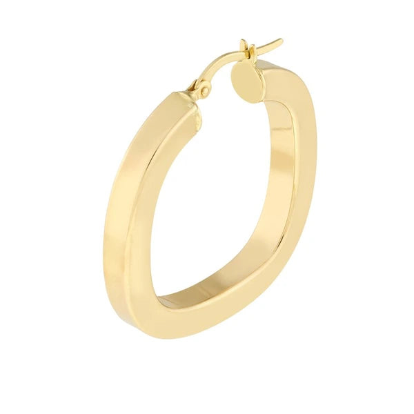 Square Polished Hoop Earrings