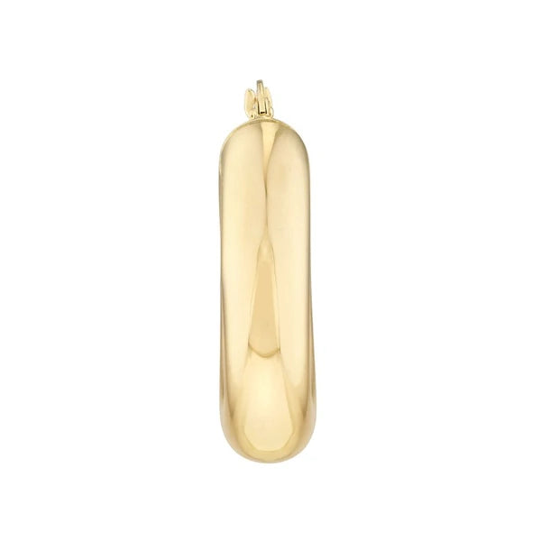15mm Round High Polished Hoop Earrings