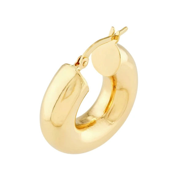 10mm Round High Polished Hoop Earrings