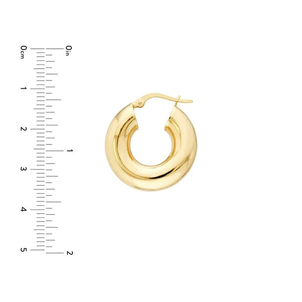 10mm Round High Polished Hoop Earrings