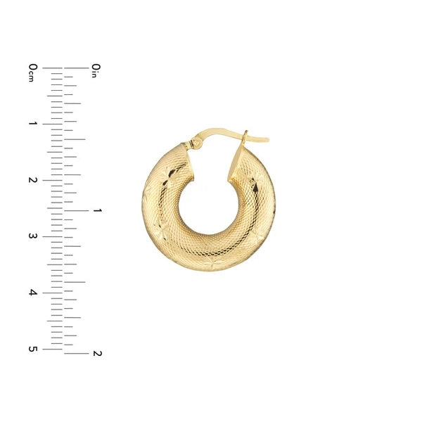 Round Textured D/C Hoop Earrings