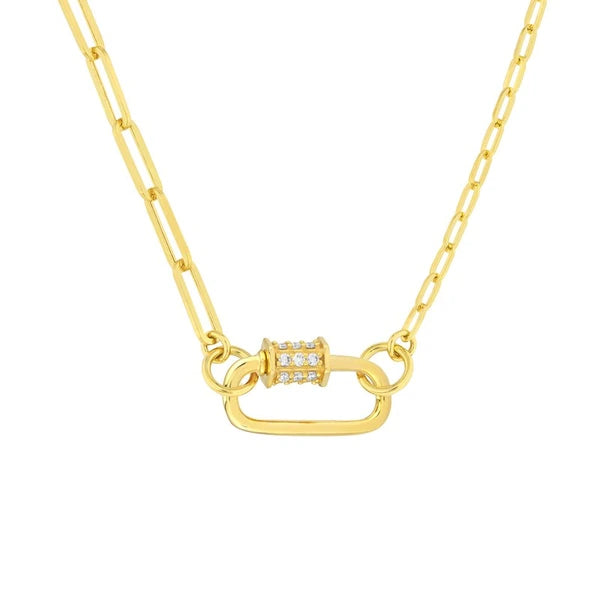 Diamond Barrel Lock Oval Clasp