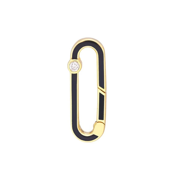 1/20tcw Diamond Black EN/Amel Oblong Push Lock