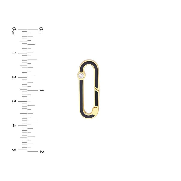 1/20tcw Diamond Black EN/Amel Oblong Push Lock